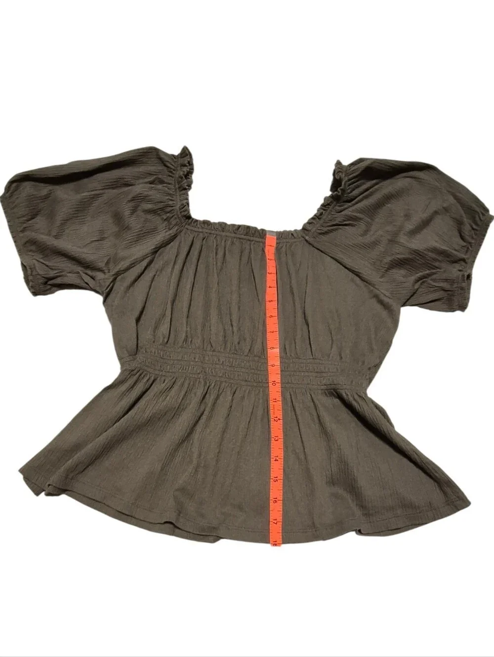 Babydoll Olive Green Old Navy Peplum Top for Fall - Size Large